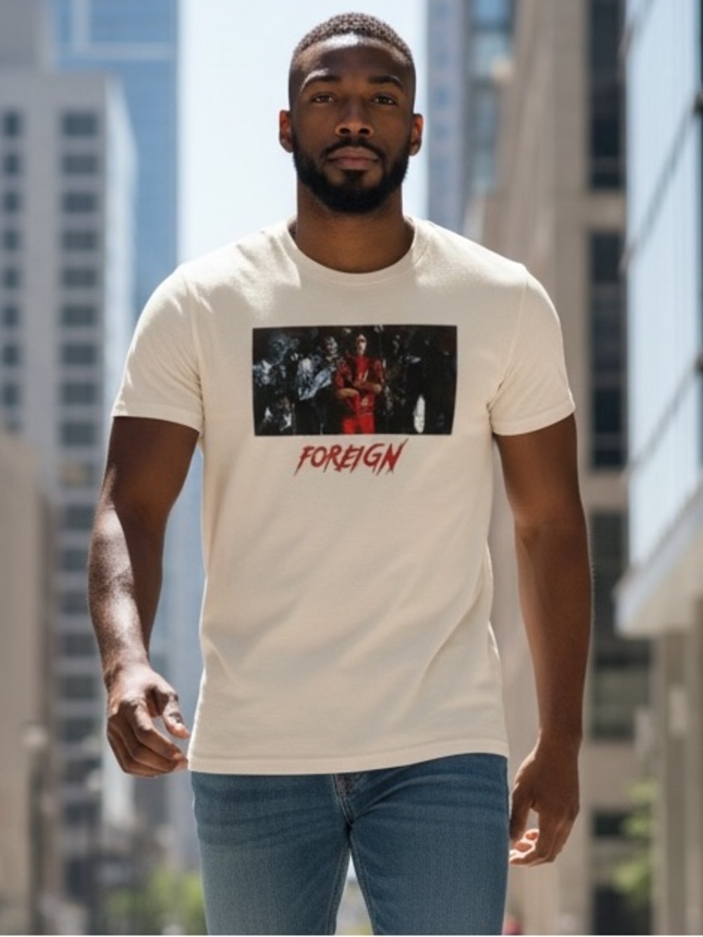 Foreign NWOT White Short Sleeve Tee with Graphic